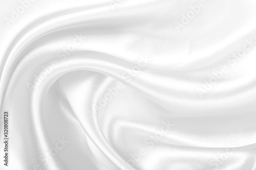 White fabric texture background, Wavy satin
