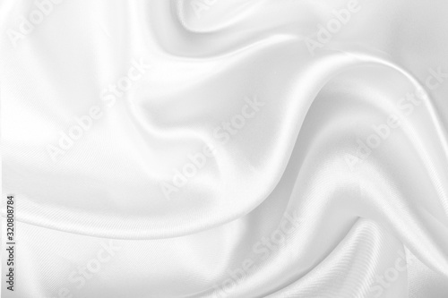 White fabric texture background, Wavy satin photo