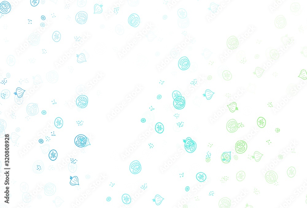 Light Blue, Green vector layout with restaurant food.