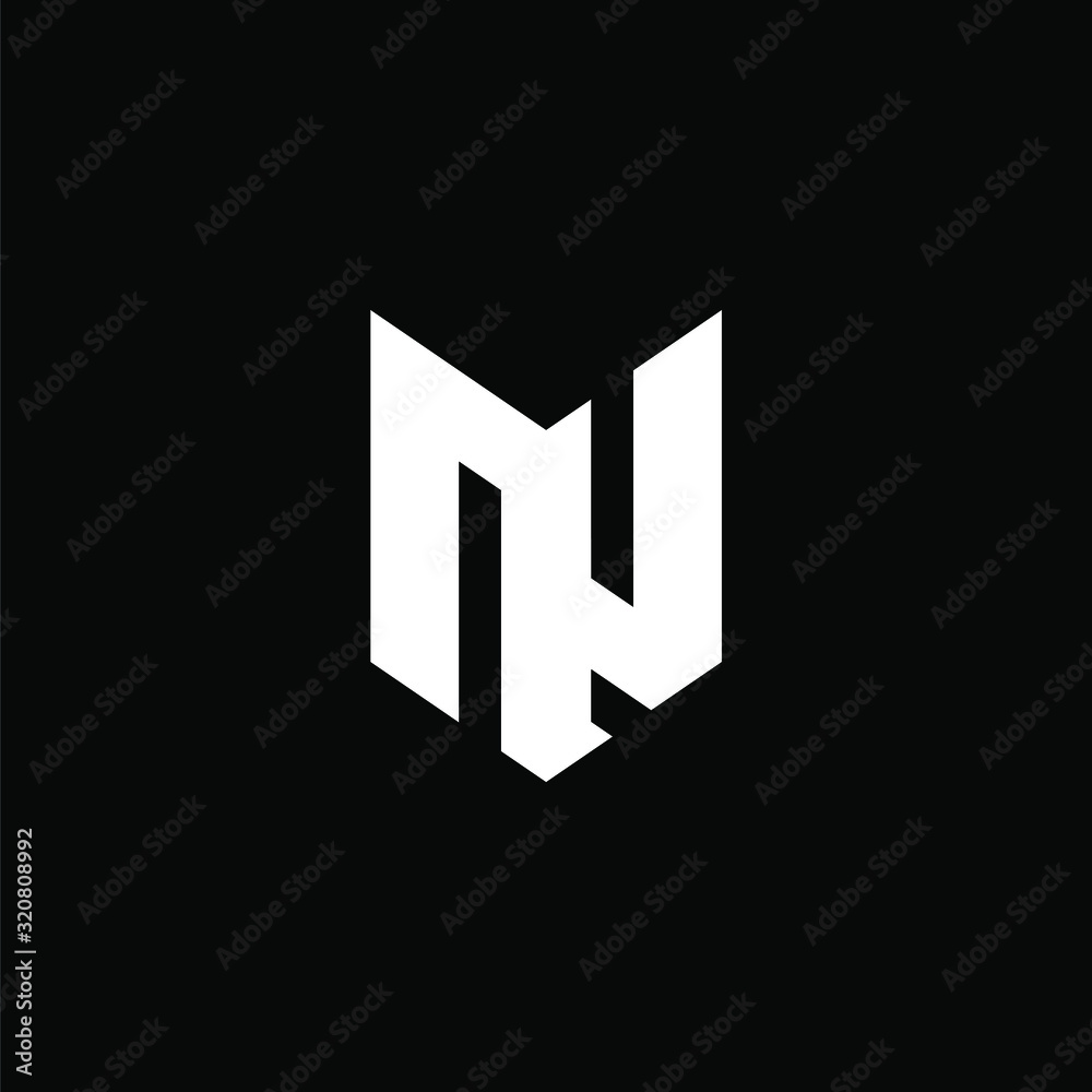 Initial letter logo template with fox head or trident symbol in flat design monogram illustration Initial letter logo template with fox head or trident symbol in flat design monogram illustration