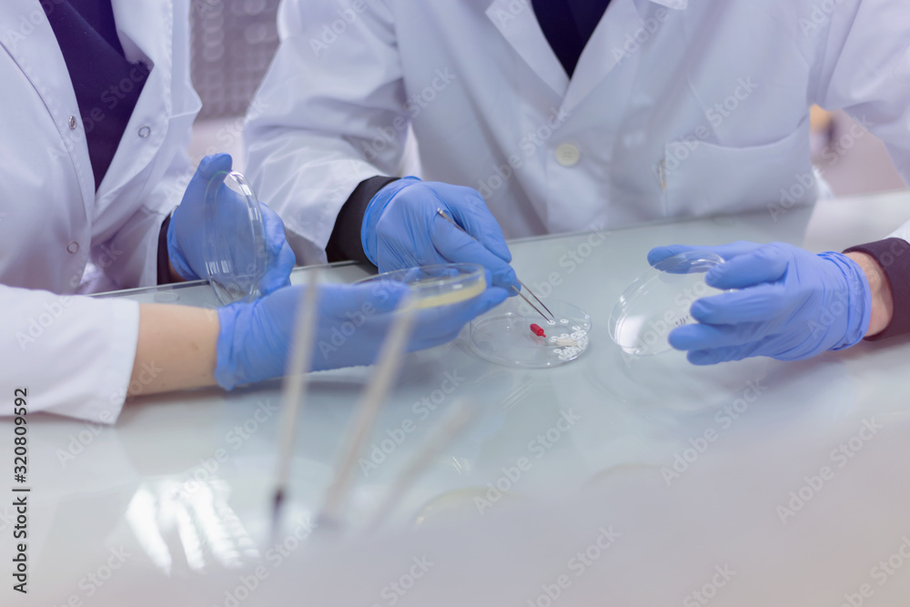Concept Coronavirus. 2019-nCoV. Scientists or doctors research for Corona virus treatment and solution. Research in lab or hospital. Concept Coronavirus. 2019-nCoV. Scientists or doctors research for Corona virus treatment and solution. Research in lab or hospital.