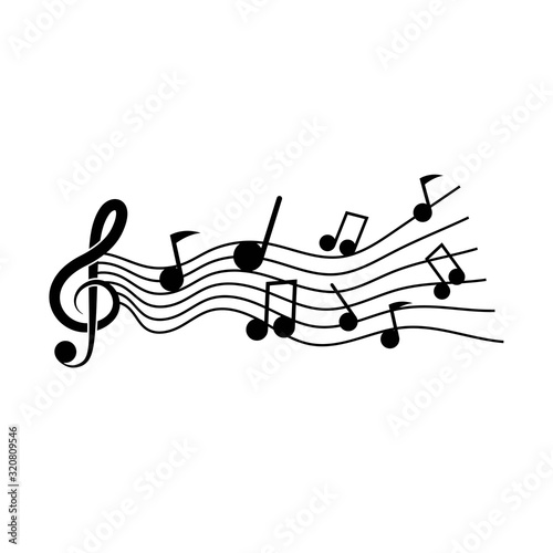 Music note icon vetor logo creative