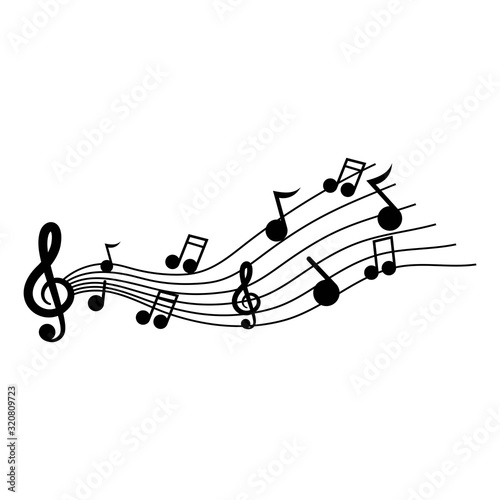 Music note icon vetor logo creative