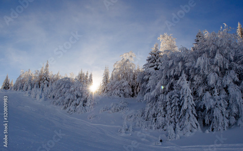 Winter scenery in the mountains © asoimu