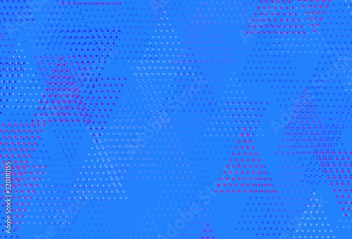 Light Pink, Blue vector texture with triangular style with circles.