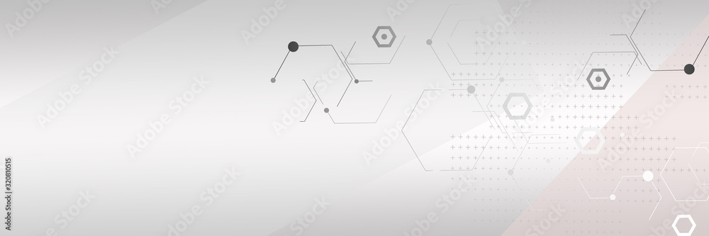 Abstract technology background with hexagons