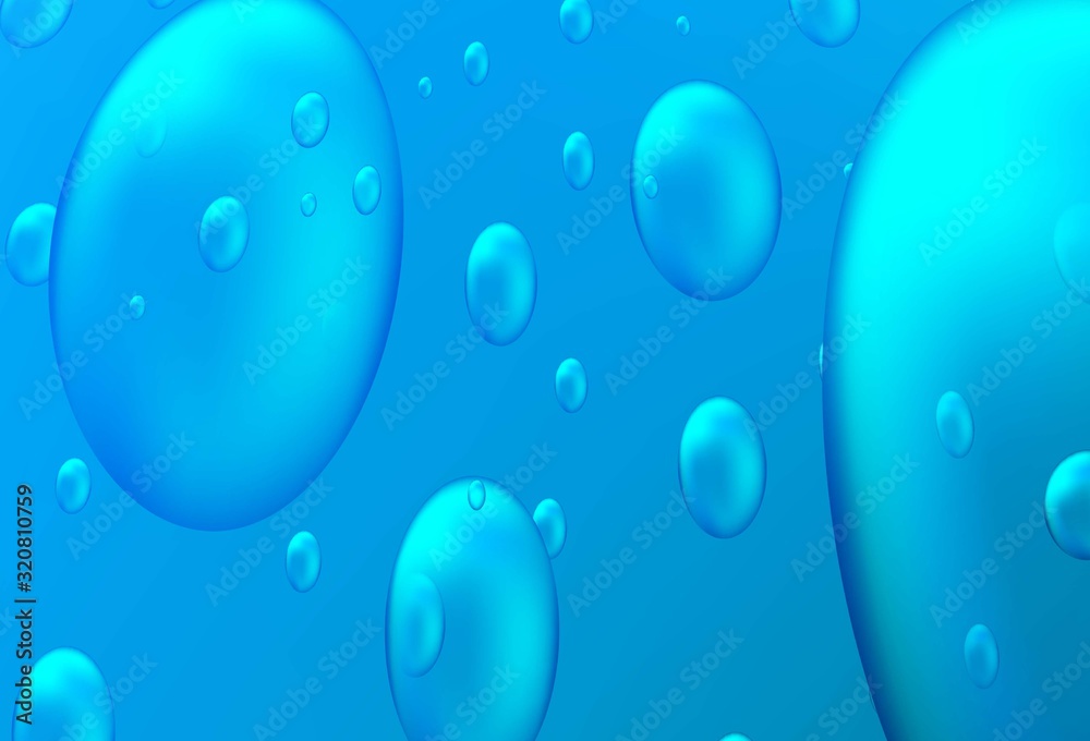 Light Blue, Green vector background with bubbles. Blurred bubbles on abstract background with colorful gradient. Pattern can be used as texture of water, rain drops.