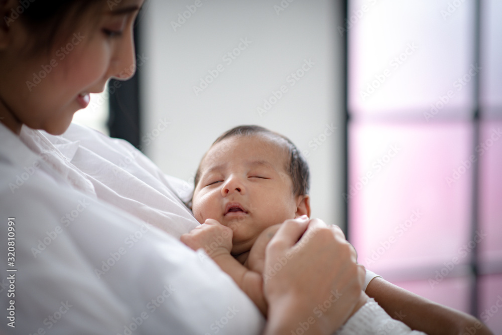 The baby is sleeping on a soft mattress The baby is sleeping on a soft mattress