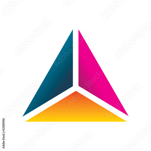 creative color group triangle arrow pyramid logo design