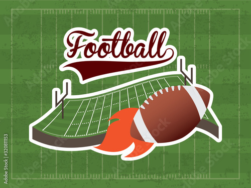 superbowl sport poster with balloon in stadium