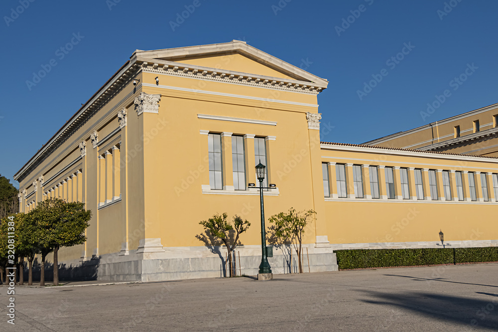 Athens, Greece - January 10, 2020: Neoclassical style Zappeion Megaron - part of national heritage of Greek civilization (1874 - 1888), constructed specifically for modern Olympic Games.