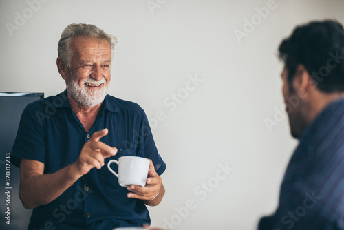 Father-son bonding. Cheerfu...
