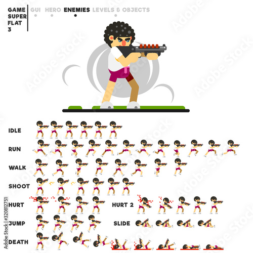 Animation of a guy with a shotgun for creating a video game
