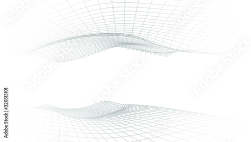 Abstract grey lines background, waves isolated on white, vector illustration
