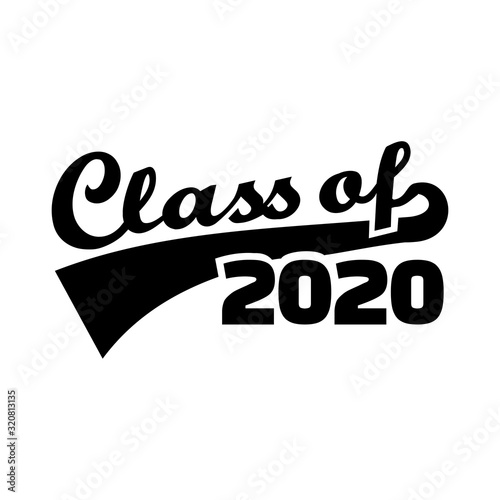 Class of 2020 words retro style red