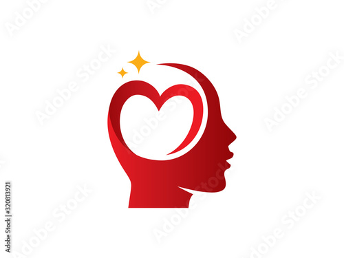 Think love logo template design, emblem, symbol or icon
