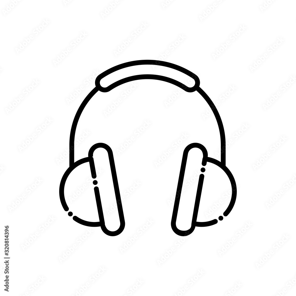 Headphone  Vector Icon Style Illustration.  Advertising and Media  EPS 10