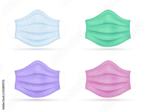 medical mask for protection against diseases and infections transmitted by airborne droplets vector illustration
