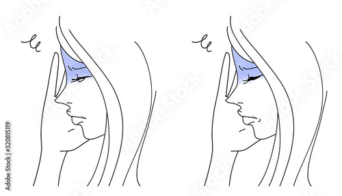 頭の痛い女性
