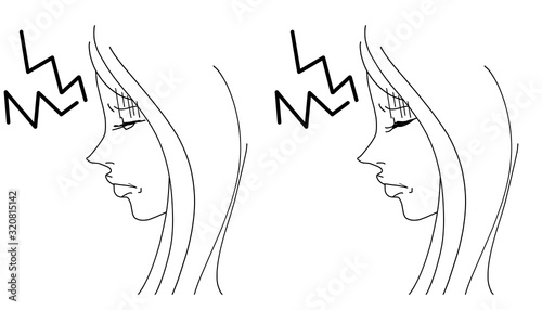 頭の痛い女性