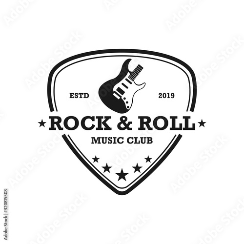 Rock & Roll retro logo vector