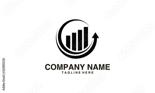 Arrow chart business finance vector logo