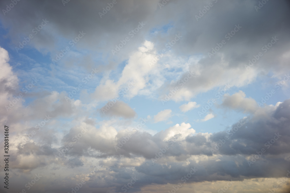 Blue and cloudy sky background