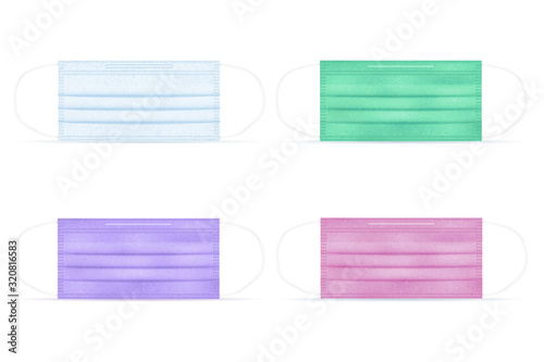 medical mask for protection against diseases and infections transmitted by airborne droplets vector illustration