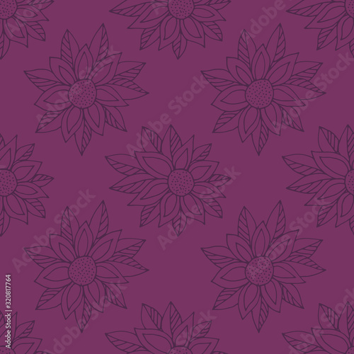 Seamless pattern with fantasy ornamental flower. Hand drawn. On light blue background. Good for fabric  textile  wrapping paper  wallpaper  baby room  kitchen  packaging  paper  print  etc.