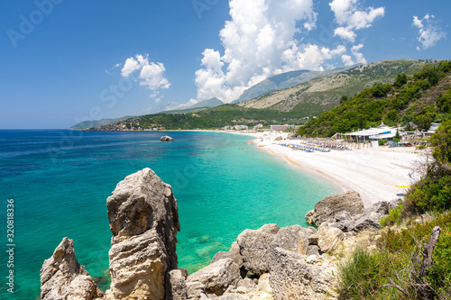 Paradise Livadi beach in Himare on albanian riviera, Albania