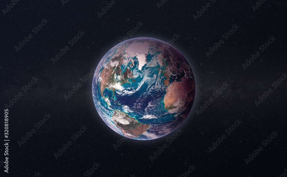 the planet earth in the space, view from spaceship, creative  science art concept elements of this image furnished by nasa