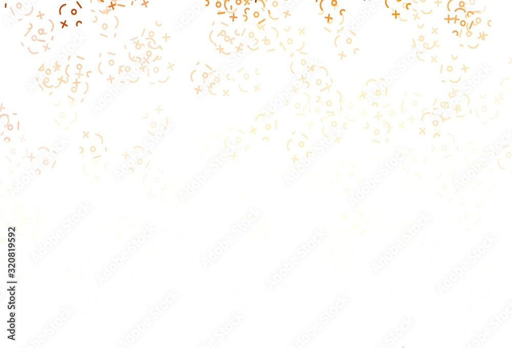 Light Orange vector pattern with Digit symbols.