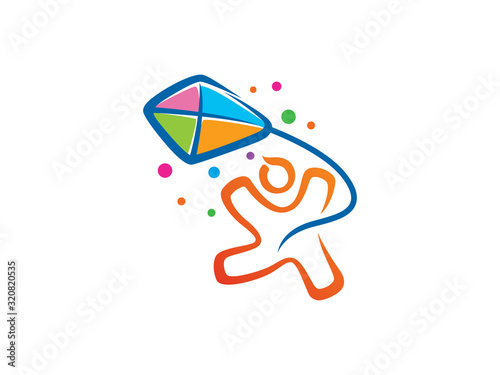 Kids playground logo template design, emblem, symbol or icon