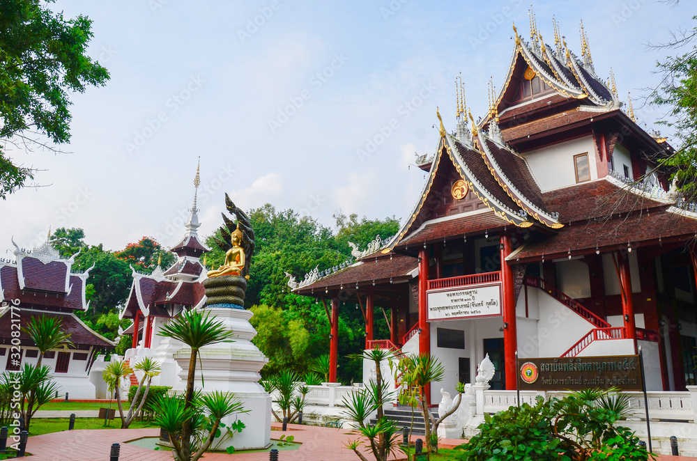 Naklejka premium The old temple in north of Thailand, Wat Pa Dara Pirom,
