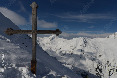 Christian sign on mountain Bansko, Bulgaria.