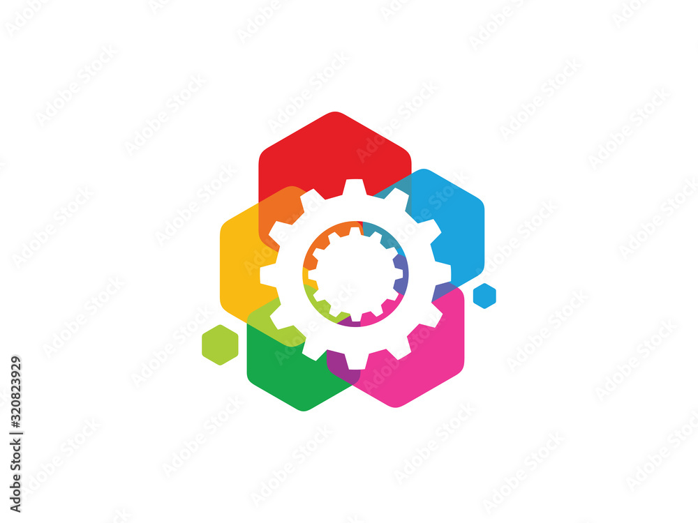 Gear tech logo template design, emblem, symbol or icon Gear tech logo template design, emblem, symbol or icon