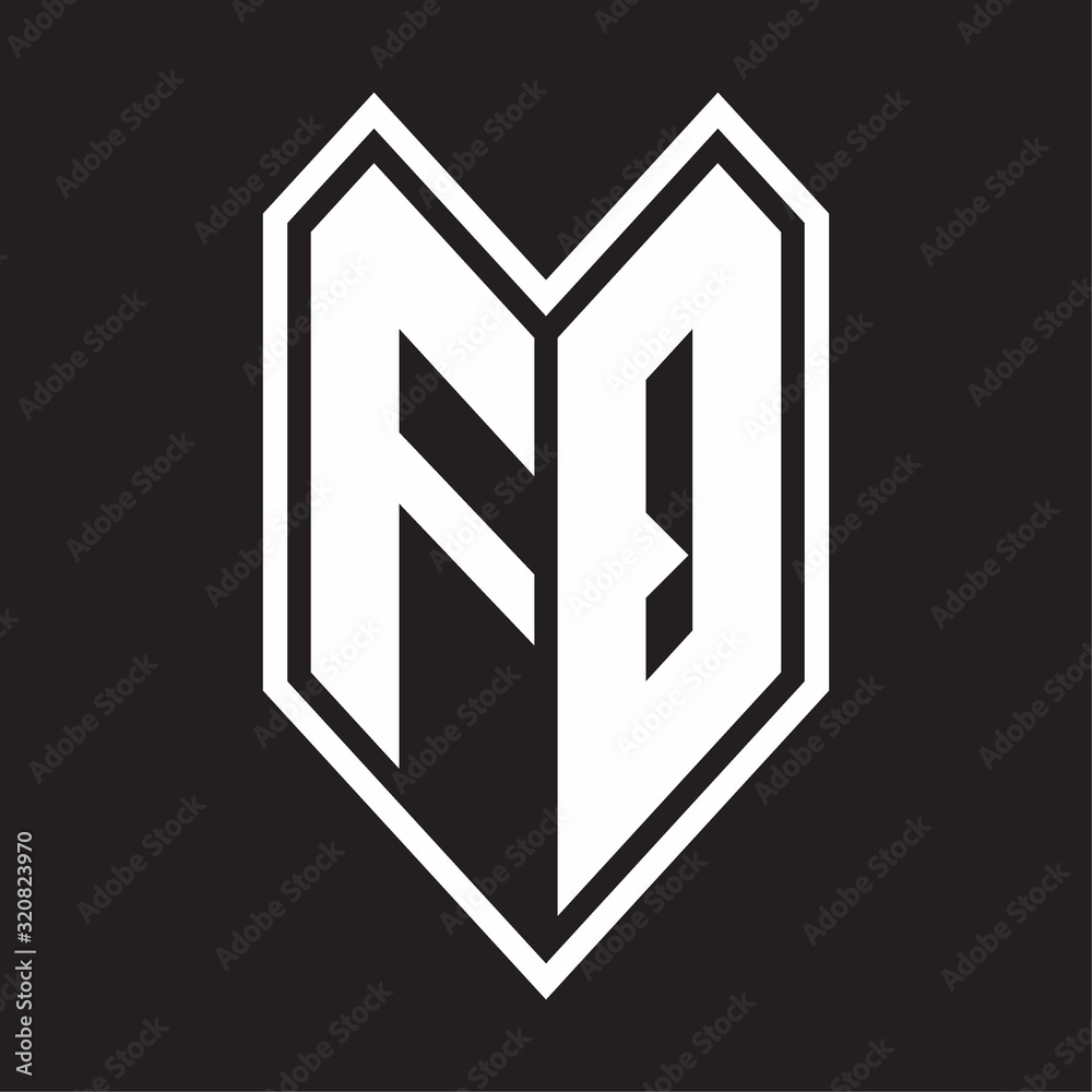 FQ Logo monogram with emblem line style isolated on black background FQ Logo monogram with emblem line style isolated on black background