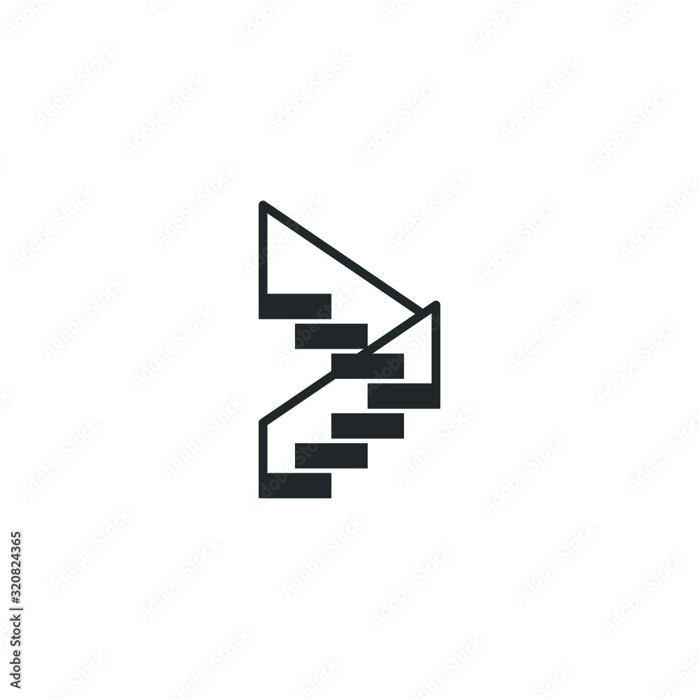 Stairs icon template color editable. Staircase Stairway symbol vector sign isolated on white background illustration for graphic and web design.