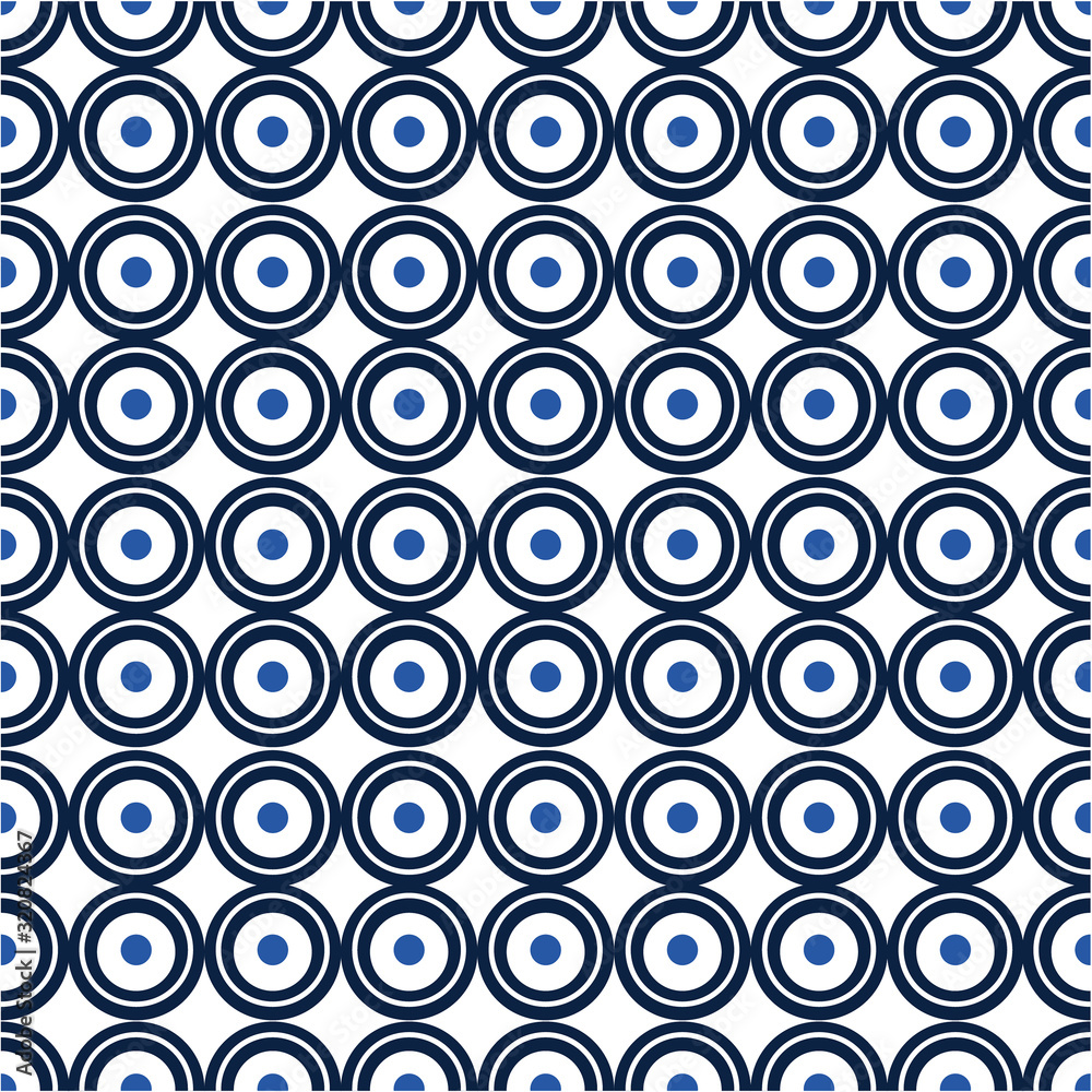 Minimal geometric blue circle and dots pattern.Simple repeat print seamless pattern on Vector EPS10 ,Design for fashion,fabric,web,wallpaper,wrapping and all prints