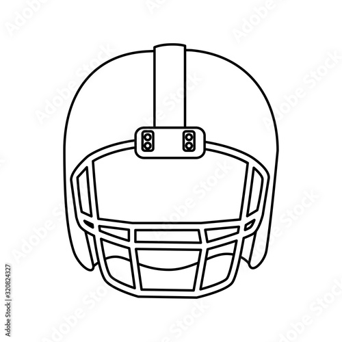 american football helmet line style icon vector illustration design
