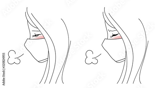 マスクをしている女性