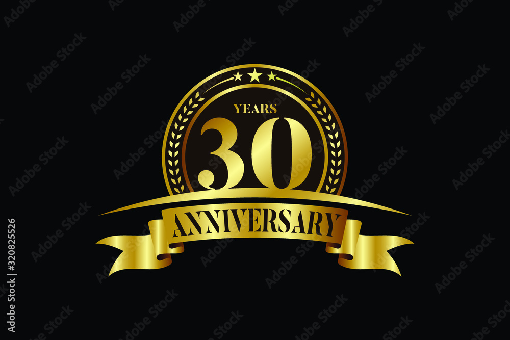 Fototapeta premium 30th years anniversary logo template Vector design birthday celebration