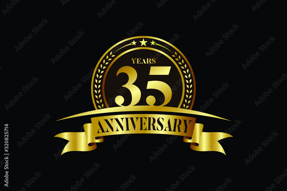 35th years anniversary logo template Vector design birthday celebration 35th years anniversary logo template Vector design birthday celebration