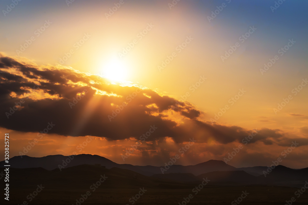 sunset in the mountains landscape