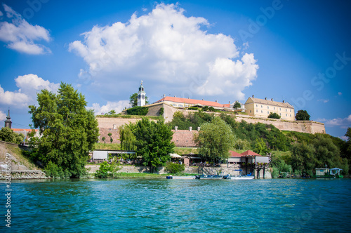 View on Petrovaradin fortress over Danube river, Novi Sad, Serbia photo