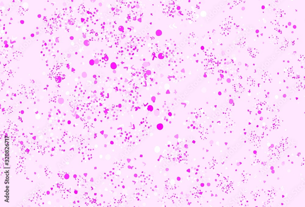 Light Pink vector background with abstract shapes.