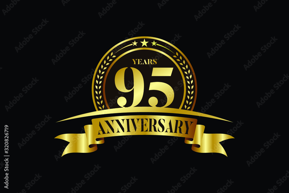 Fototapeta premium 95th years anniversary logo template Vector design birthday celebration