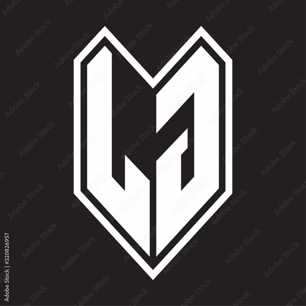 LG Logo monogram with emblem line style isolated on black background LG Logo monogram with emblem line style isolated on black background