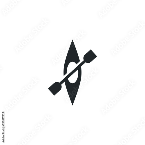 Kayak Canoe Boat icon template color editable. kayaking symbol vector sign isolated on white background illustration for graphic and web design.