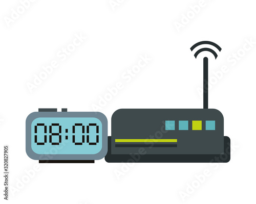 route wifi with digital watch devices technology